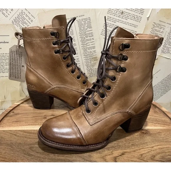 Free People Bed Stu Brooklyn Lace Up Ankle Boot Tan Rustic Leather ...